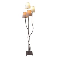 Textile standing lamp 4-flame "boho", floor lamp in beige/brown, with E14 socket, for dining room, living room, hallway or office, 138 cm high