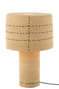 J-Line Table Lamp Dotted Lines Seagrass Natural/Black