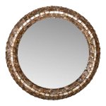 Chelsae Bronze Poly Round Shell Mirror Large