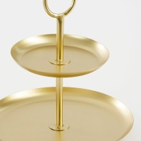 Rama Etagere 2 Layers - L28 x W28 x H36 cm - Metal - Gold