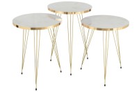 J-Line side table - metal - white/gold - set of 3