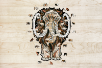 Eco Wood Art Wooden Jigsaw Puzzle Mammoth/Mastodon Size M, 2321, 38.7x28.6x0.5cm