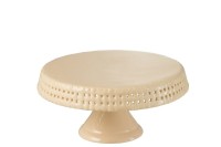 J-Line Cake plate - cake stand - ceramic - peach - M