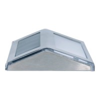 4 Set LED solar outer light, for outside, wall lamp-metal and plastic in steel-blank, with integrated LED