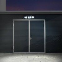 LED Solar Außenwandleuchte "Pacita", Multifunktionsleuchte Außenwandlampe aus Kunststoff in Schwarz, 28,3 x 13,5 x ca. 11 cm