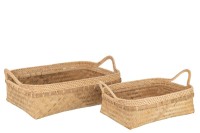 J-Line set of 2 baskets - bamboo - natural