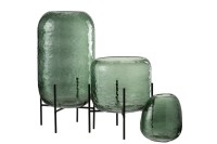 J-Line vase Round Uneven - glass - green - large