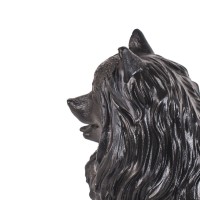 Ornament - Pomeranian Dog - Polyresin - Black - 23x10x18cm