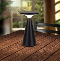 Solar battery table light "Palu" for outside and inside, made of plastic in black, 20 cm high