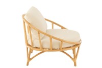 J-Line chair + cushion - jute/textile - natural/white