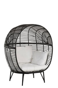 J-Line lounge chair Oval - steel - black