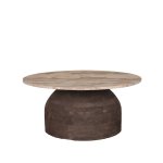 Liora Brown Mango Wood Coffee Table W Marble Top