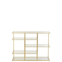 J-Line Console Ijzer/Glas Goudkleurig