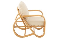 J-Line armchair + cushion - jute/textile - natural/white