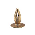 Welder Gold Metal Book Holders Hand Statues Round