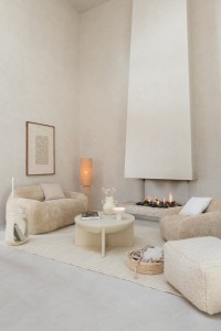 J-Line Lamp Room Linen/Bamboo Natural