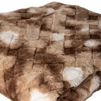 Geraldine Brown Artificial Fur Plaid Rectangle L