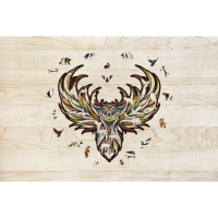Eco Wood Art (EWA) Houten Legpuzzel Uil/ Owl, size S, 2277, 21x22,1x0,5cm