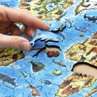 Wooden Jigsaw Puzzle World Map in color, Eco Wood Art, 3038, 55x39x0.5cm