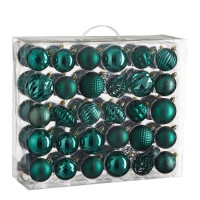 Kerstballen Set - 60 Stuks - Ø7 cm - Onbreekbaar - Petrol