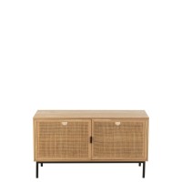 J-Line kast Vierkant - hout/metaal - naturel/zwart - large