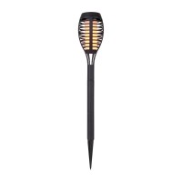 3 Set LED earth spit "torch" 58 cm made of gray plastic, with integrated LED, solar light for outside