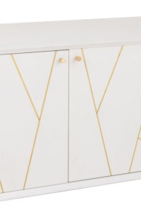 J-Line sideboard Lines 4 Drawers 2 Doors - wood/metal - white/gold