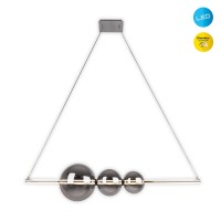 LED hanglamp Chrome "NOVA" gemaakt van chroom -gekleurd metaal, plastic en rookglas, met stevig ingebouwde LED's, ca.