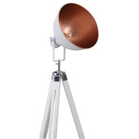 Standing lamp three-legged "" Christie "" made of metal and white painted Hol, E27, 90-130cm high