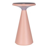 Solar battery table lamp "Palu" for outside and inside, made of plastic in pink, 20 cm high