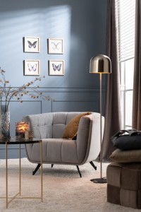 J-Line lounge chair - 1 person - textile/metal - light gray