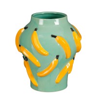 Moza Vaas - H30 x Ø27 cm - Keramiek - Groen, Geel