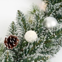 Kaprun Guirlande met LED Verlichting en Timerfunctie  - L270 x Ø25 cm - Zilver, Groen