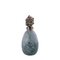 Cherisee Green Glass Statue Brass Lid Low