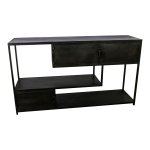 Duana Playful Rusty Black Iron Low Cabinet