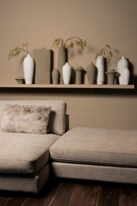 Zonna Beige Matt Ceramic High Vase S