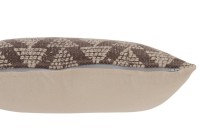 J-Line cushion Checkered pattern - cotton - brown/white