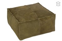 J-Line Pouf Cowhair Leather Olive