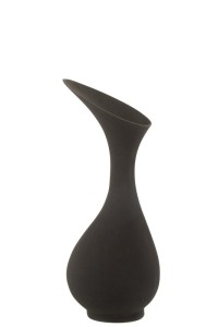 J -Line Vase Olivia Rough - Aluminum - Black - Medium - 61 cm high