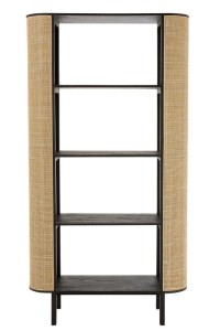 J-Line rack Molly Exotic - wood/rattan - black