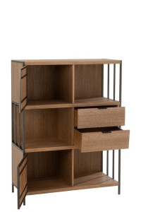 J-Line Compartments cupboard - wood/metal - natural