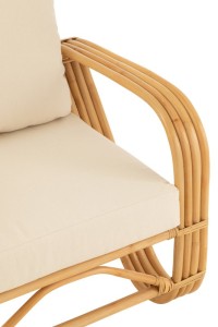 J-Line armchair + cushion - jute/textile - natural/white