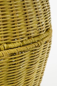 Storage Basket with Lid - Set of 2 - H48 x Ø30 cm - Rattan - Yellow