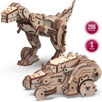 Mr Playwood 3D Wooden Puzzle, Transformer Dinocar, 10105, 14.5(29)x11.5(11.5)x8.5(16.5)cm