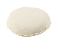 J-Line Pouf Round Flat Elephants + Mirrors Cotton Cream/Gold Large