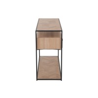 J-Line Console Zigzag 2 Lades Hout/Metaal Naturel/Zwart