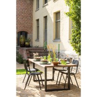 J-Line tafel Poten Rechthoek - metaal - zwart