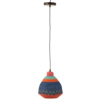 J-Line Hangende Lamp Strepen+Zigzag Onderkant Zeegras Mix