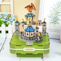 Music box DIY 3D Wooden Puzzle, Fairytable Castle, Tone-Cheer, TQ062, 14x14x18.5cm