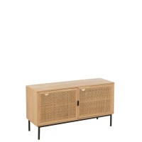 J-Line kast Vierkant - hout/metaal - naturel/zwart - large